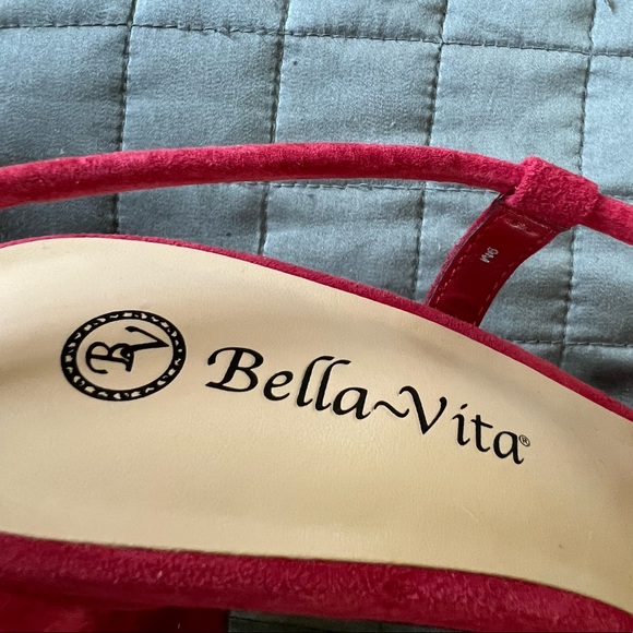 Bella Vita Red Kidsuede Leather Heels | Size 9 M - Picture 6 of 6
